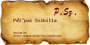 Pápai Szibilla névjegykártya